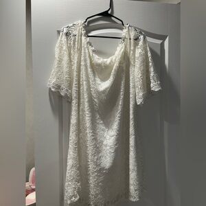 cream/white lace off the shoulder dress- worn once!